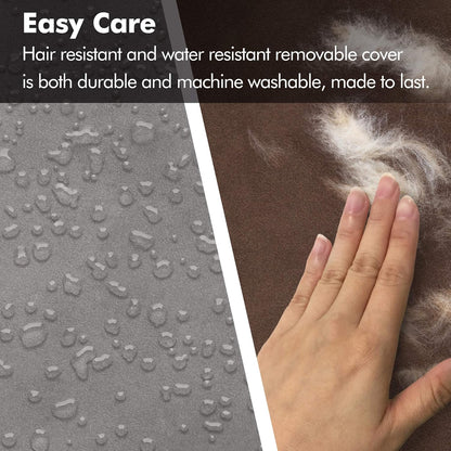 Cozy Orthopedic Small Dog Bed with Memory Foam, Calming Couch Design, Washable Cover & Non-Slip Bottom - Chester in Khaki Beige